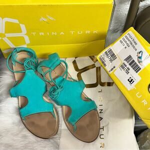 1096. Trina Turk Evelyn Sandals in Aqua 7.5